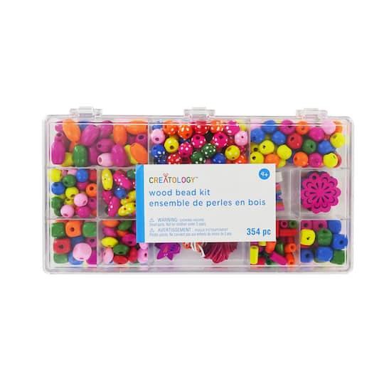 Multicolor Assorted Wood Bead Box by Creatology™